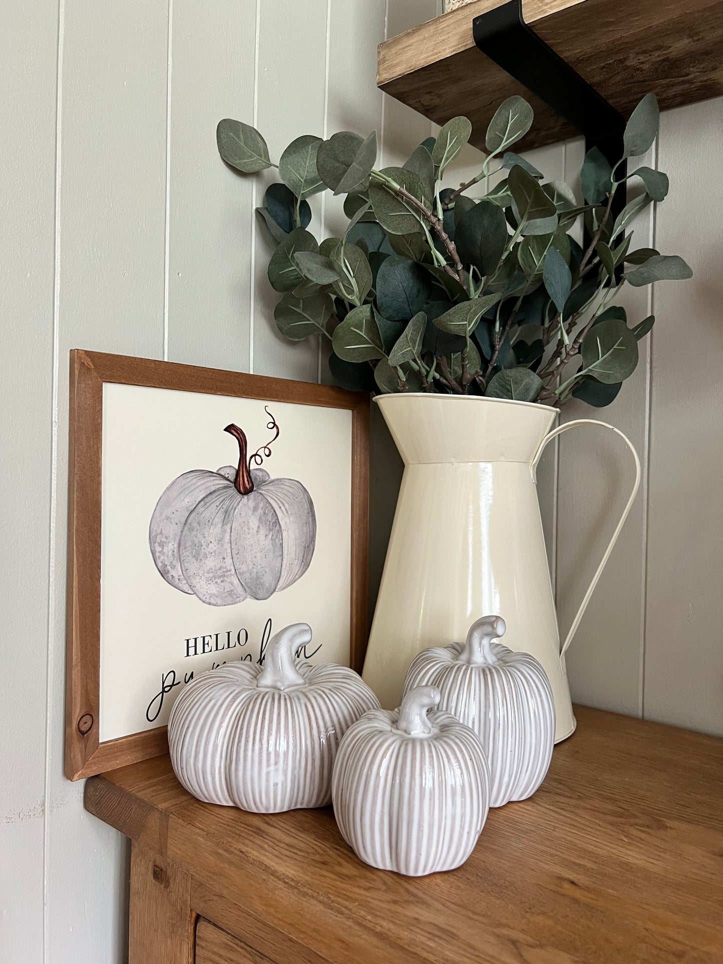 Cream Ceramic Pumpkins (Sold Individually)