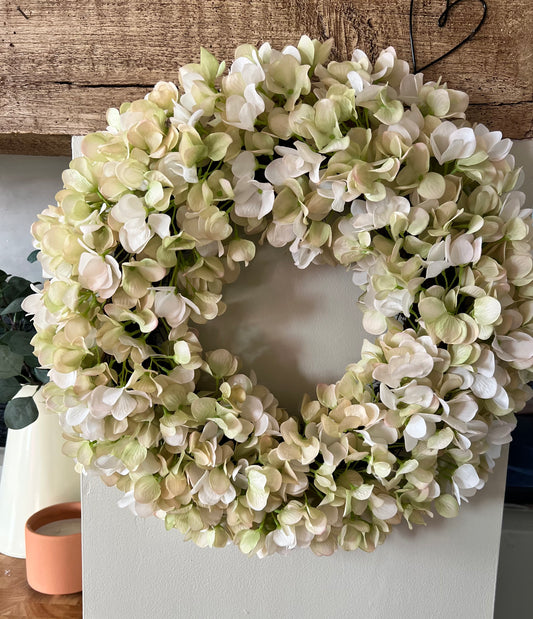 Faux Hydrangea Wreath