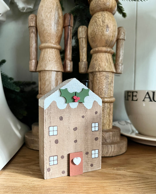 Christmas Pudding Wooden House Block