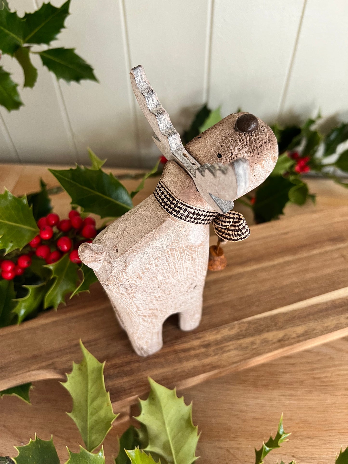 Wooden Reindeer Figure