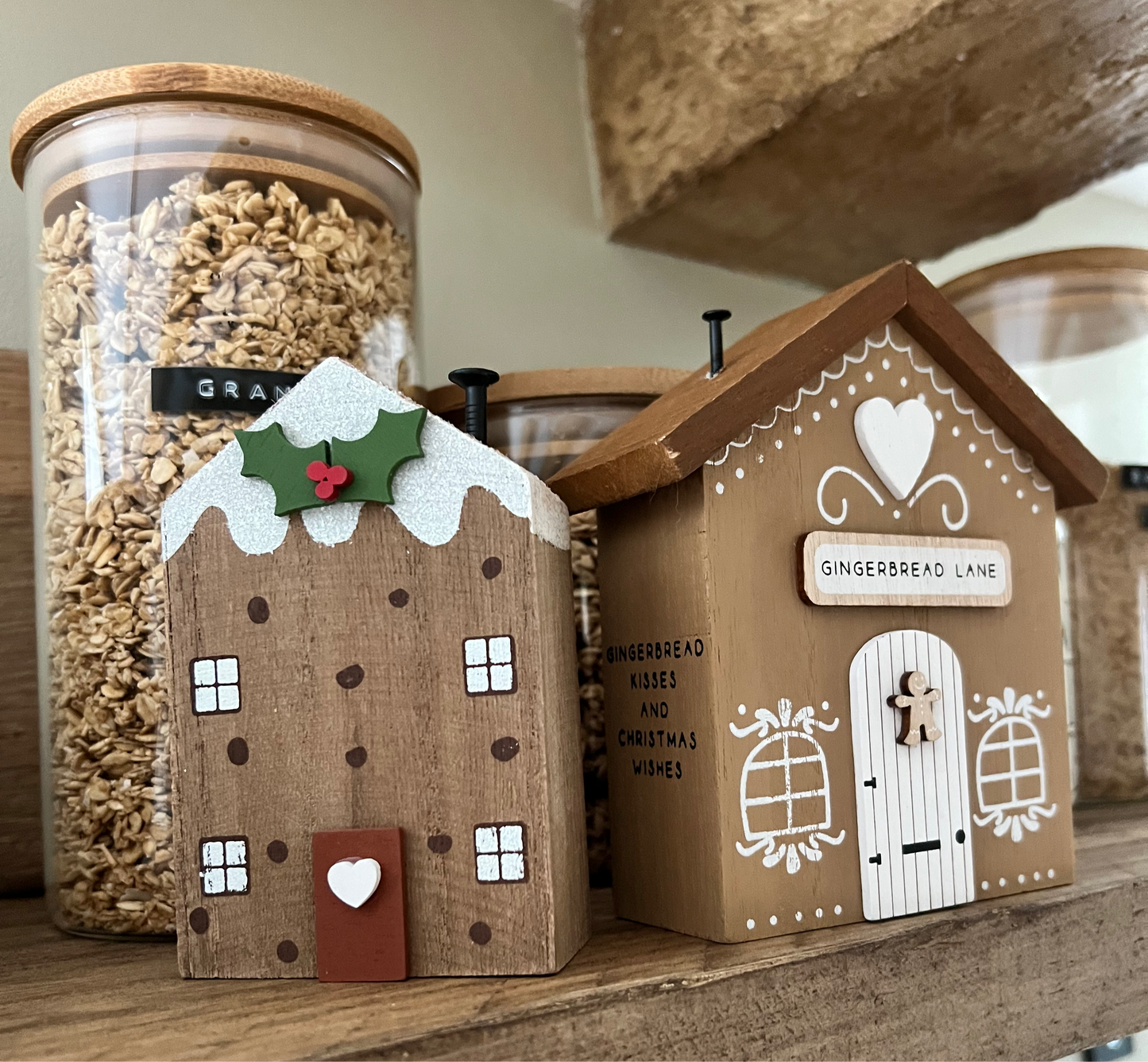 Christmas Pudding Wooden House Block