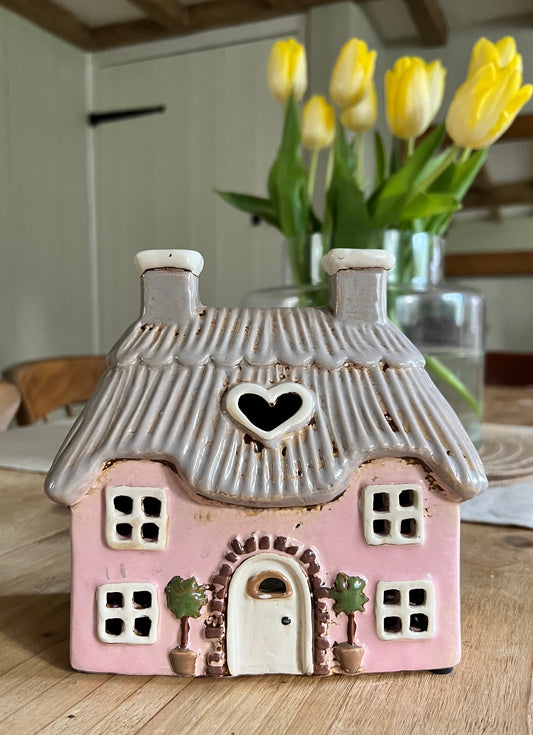 Pink Cottage Tea Light Holder