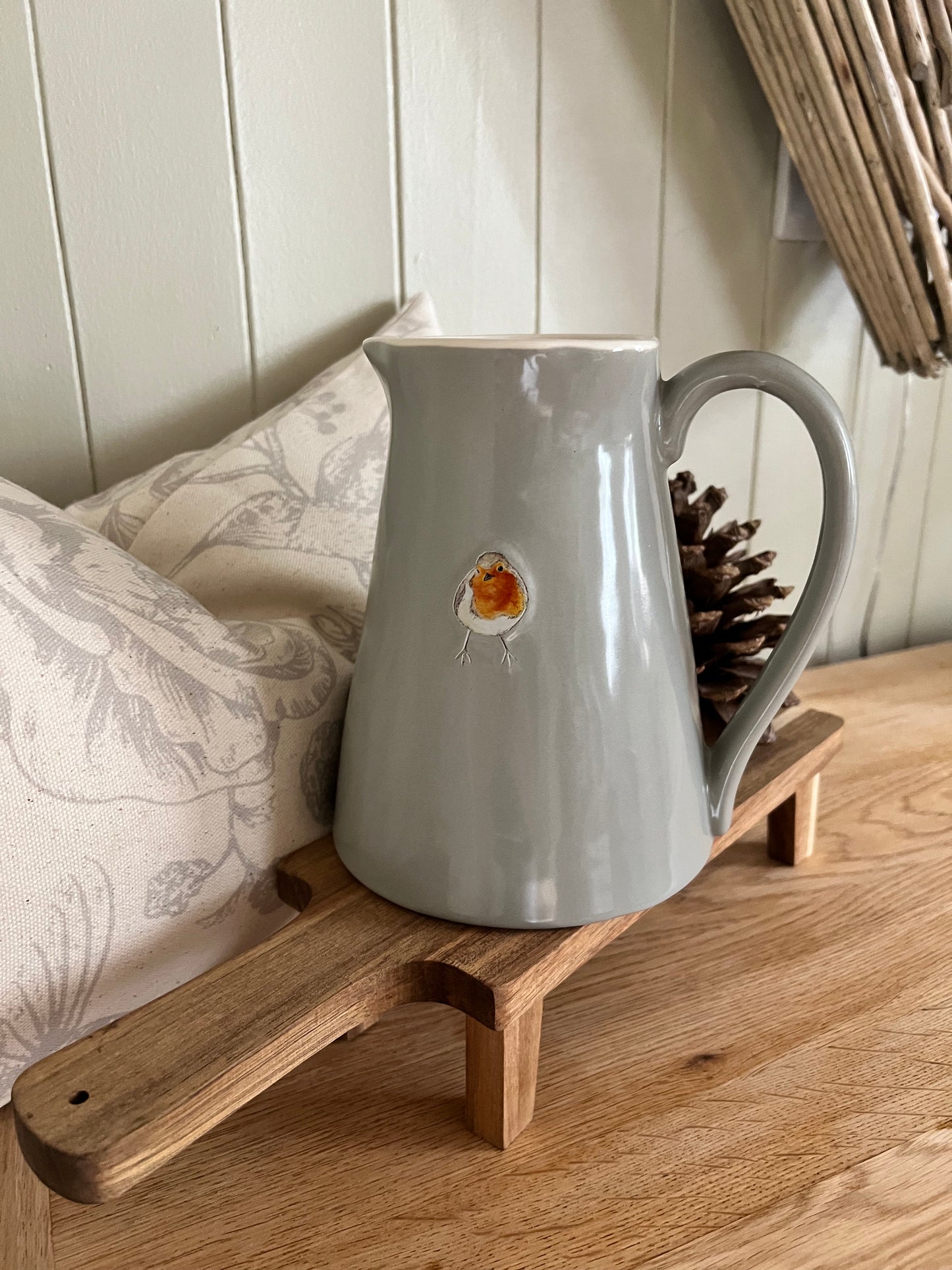 Grey Robin Jug