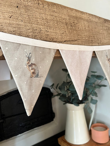 Handmade Sitting Hare Bunting