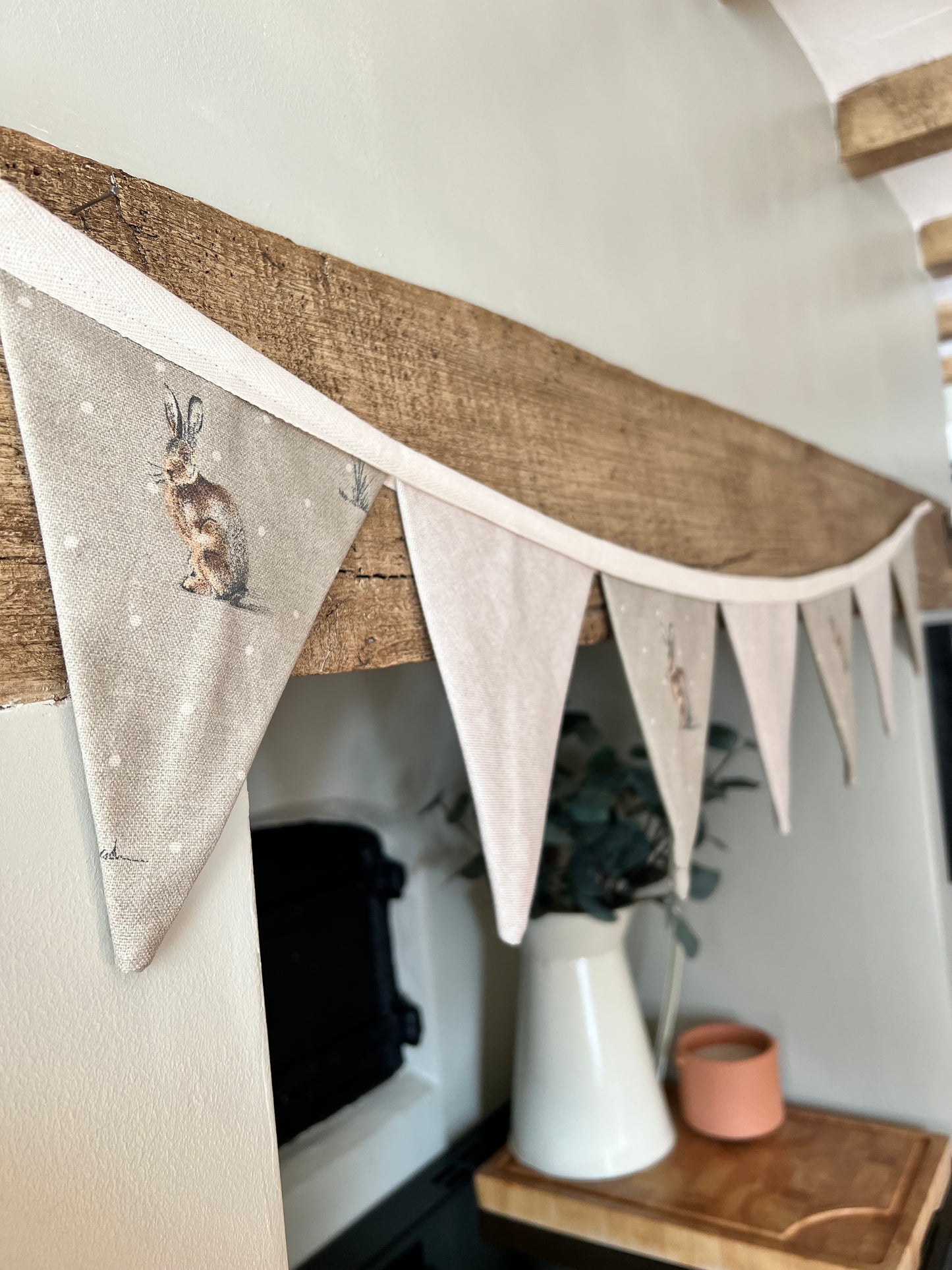 Handmade Sitting Hare Bunting