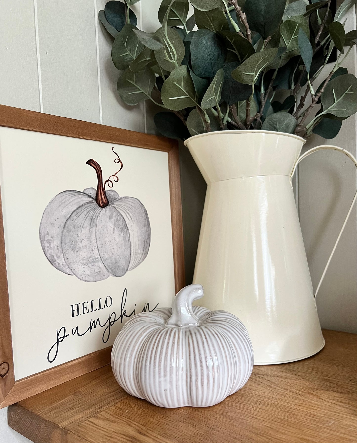 Cream Ceramic Pumpkins (Sold Individually)