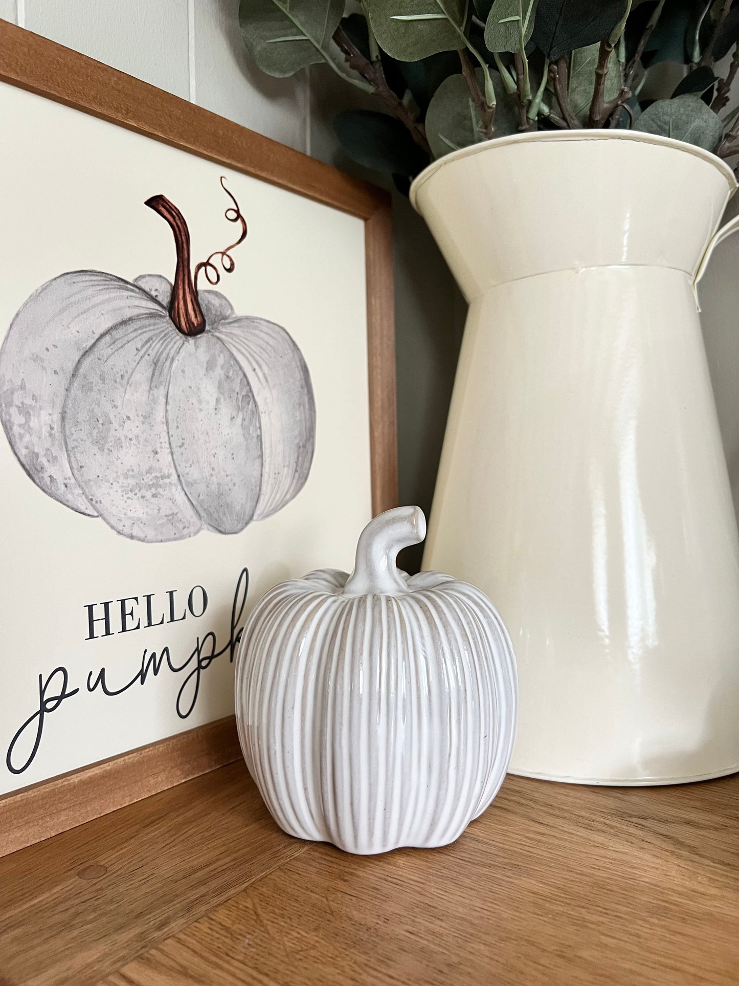 Cream Ceramic Pumpkins (Sold Individually)