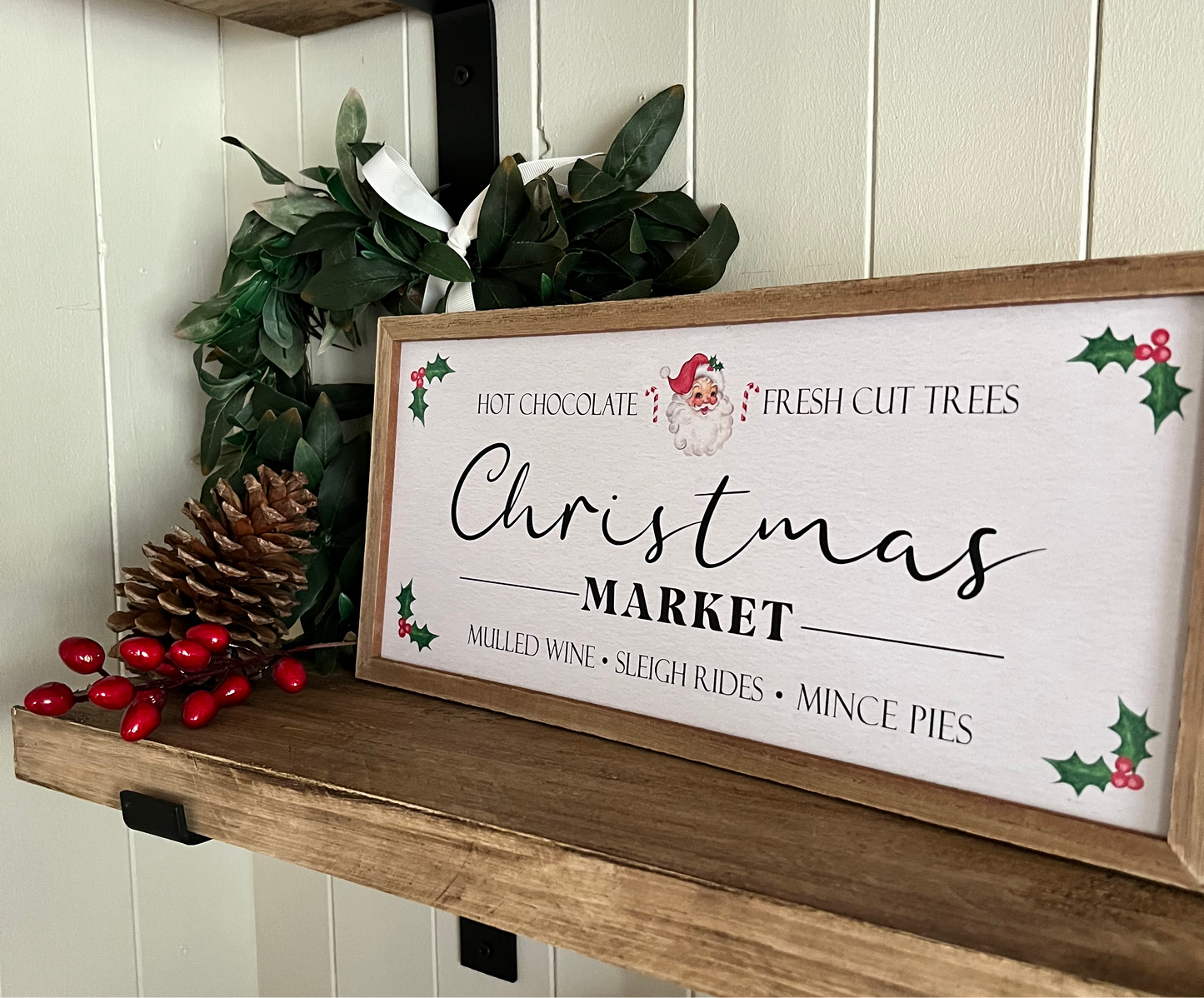 Vintage Santa Market Plaque