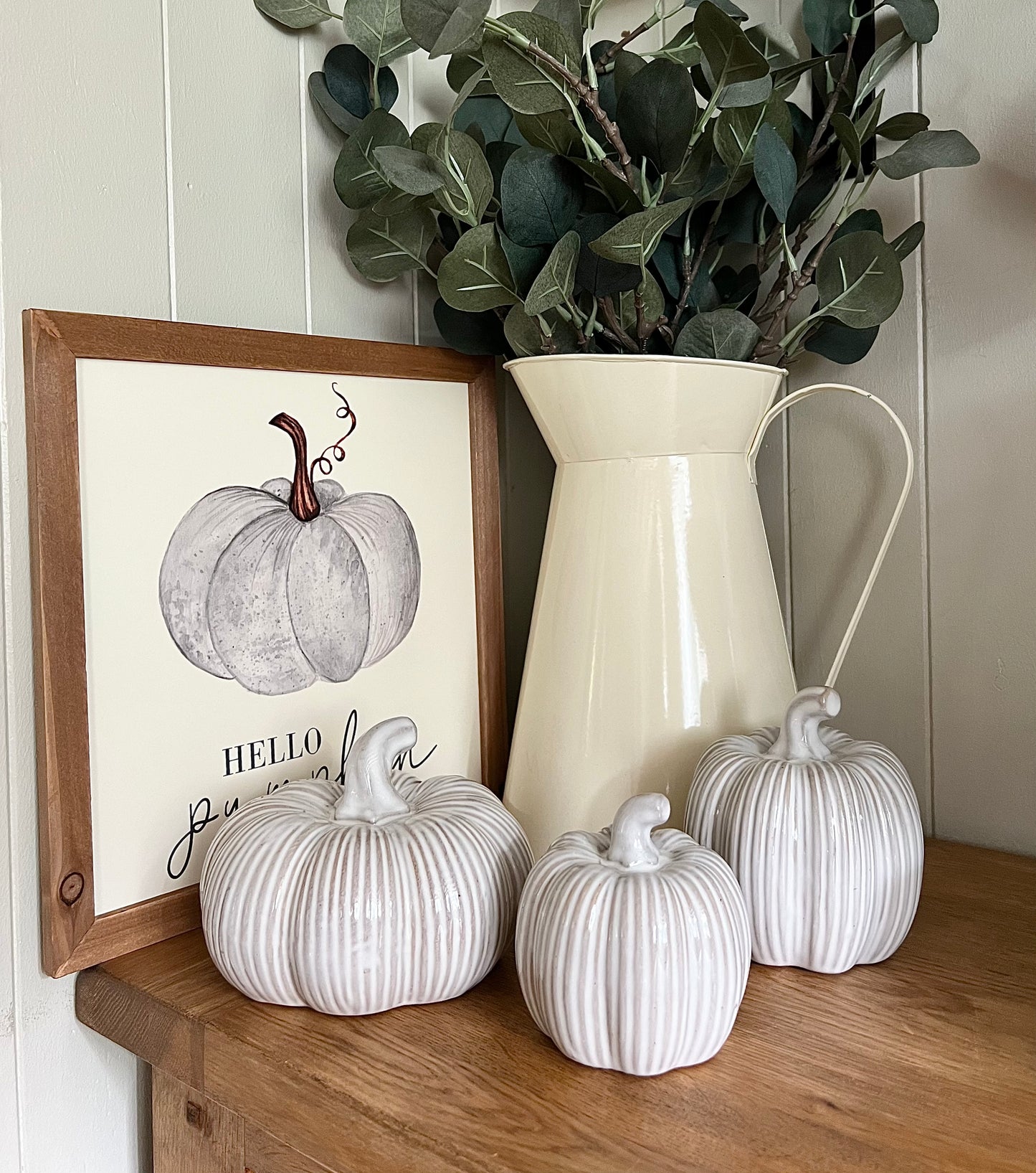 Cream Ceramic Pumpkins (Sold Individually)