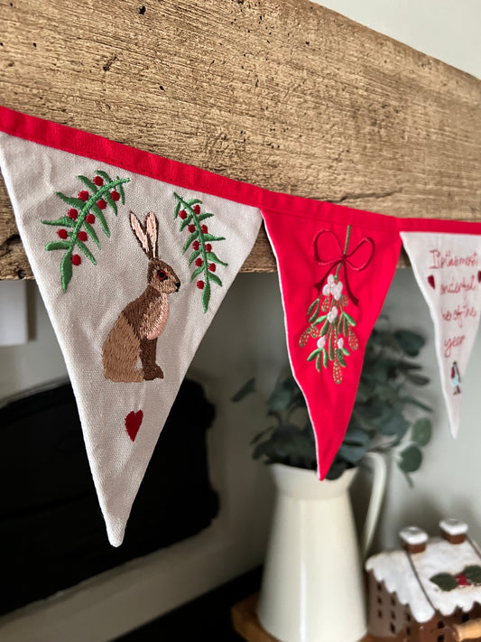 Christmas Hare Bunting