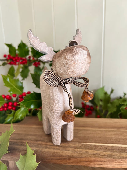 Wooden Reindeer Figure