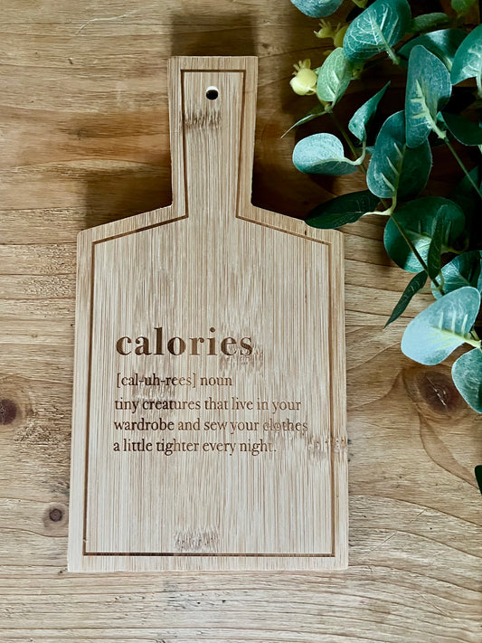 Calories Bamboo Serving Board