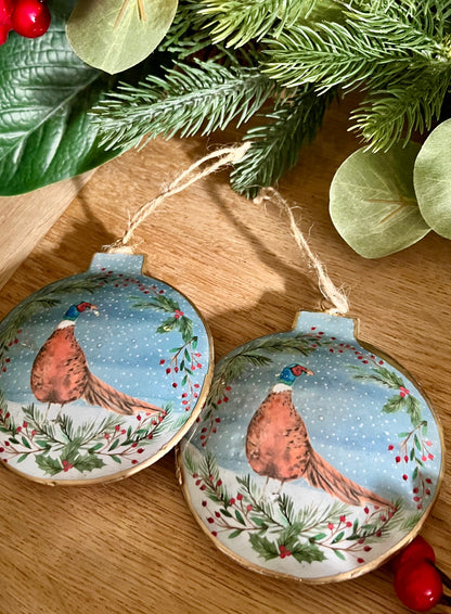 Metal Pheasant Bauble