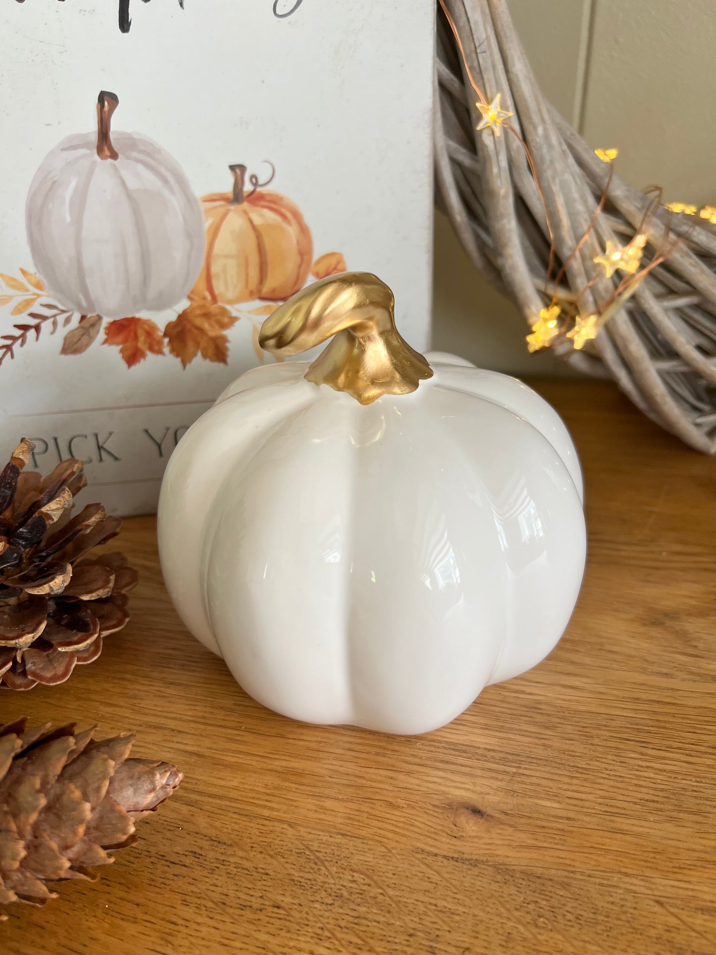 White Ceramic Pumpkin